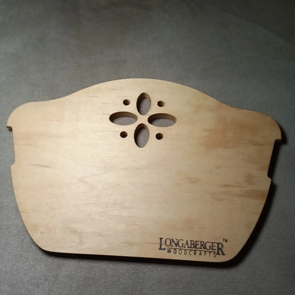 Longaberger Woodcrafts‎ Wooden Basket Lid Protector Flower Cutout Wood Divider